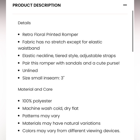 NWT KANCUN BABES RETRO FLORAL PRINTED ROMPER KRISTA HORTON X PINK LILY - Picture 8 of 9